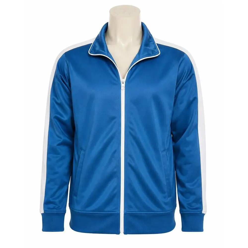 Matrix Boys Track Jacket Size L 10-12 Blue Tricot Full Zip Athletic Lightweight